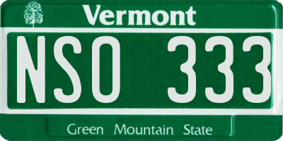 VT license plate NSO333