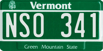 VT license plate NSO341