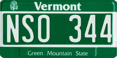 VT license plate NSO344