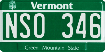 VT license plate NSO346