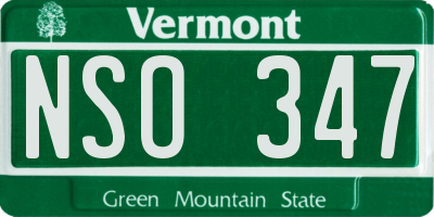 VT license plate NSO347