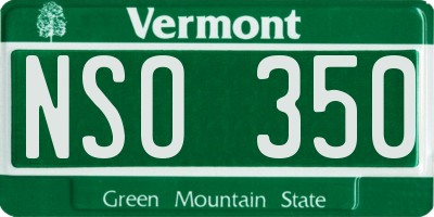 VT license plate NSO350