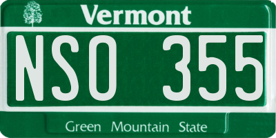 VT license plate NSO355