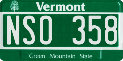 VT license plate NSO358