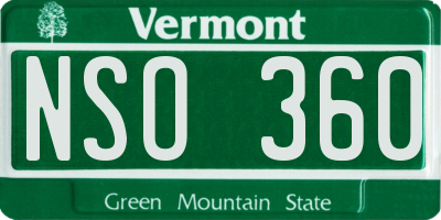 VT license plate NSO360