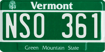VT license plate NSO361