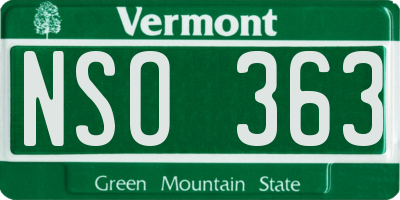 VT license plate NSO363
