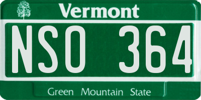 VT license plate NSO364
