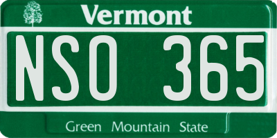 VT license plate NSO365