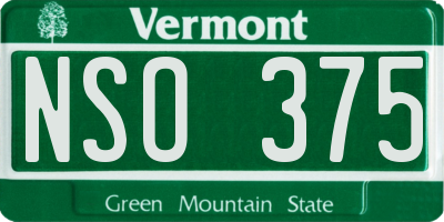 VT license plate NSO375