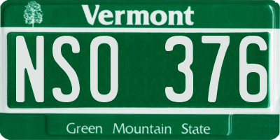 VT license plate NSO376