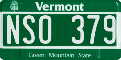 VT license plate NSO379