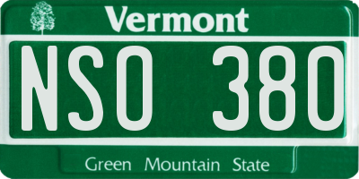 VT license plate NSO380