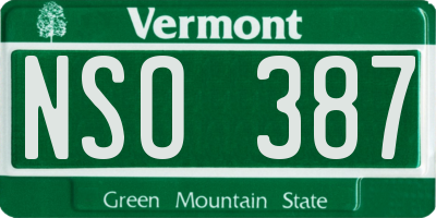 VT license plate NSO387