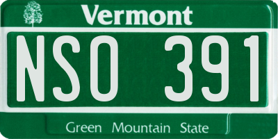 VT license plate NSO391