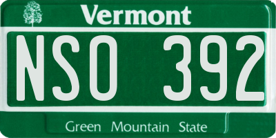 VT license plate NSO392