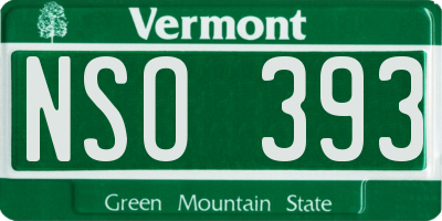 VT license plate NSO393