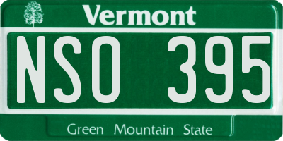 VT license plate NSO395
