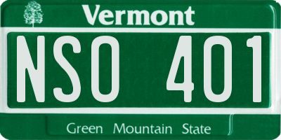 VT license plate NSO401
