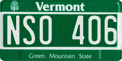 VT license plate NSO406