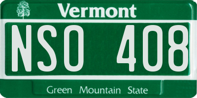 VT license plate NSO408
