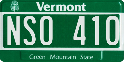 VT license plate NSO410