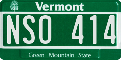 VT license plate NSO414