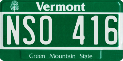 VT license plate NSO416