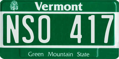VT license plate NSO417