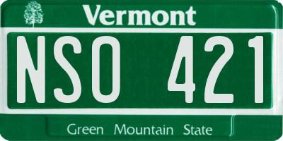 VT license plate NSO421