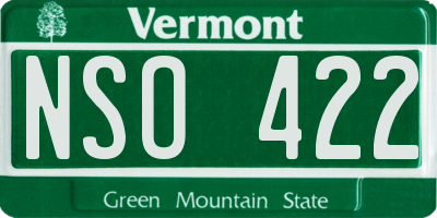 VT license plate NSO422