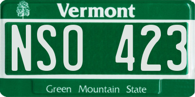 VT license plate NSO423
