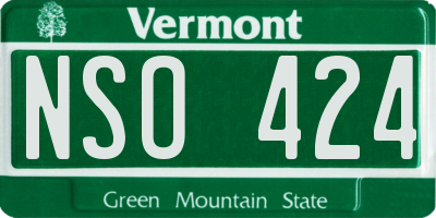 VT license plate NSO424