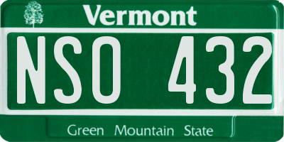 VT license plate NSO432