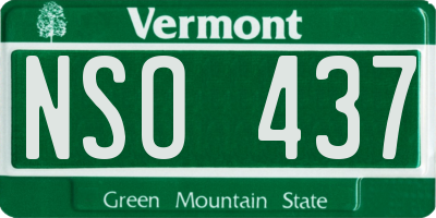 VT license plate NSO437