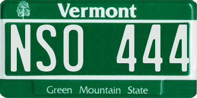 VT license plate NSO444