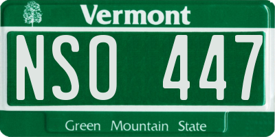 VT license plate NSO447