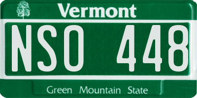 VT license plate NSO448