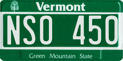 VT license plate NSO450