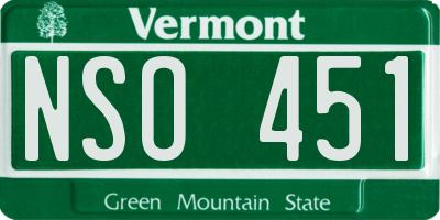 VT license plate NSO451
