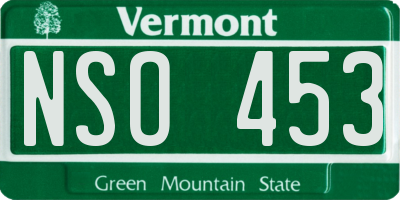 VT license plate NSO453