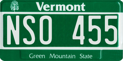 VT license plate NSO455