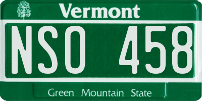 VT license plate NSO458