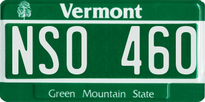 VT license plate NSO460