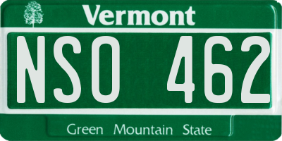 VT license plate NSO462