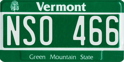 VT license plate NSO466