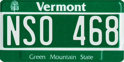 VT license plate NSO468