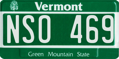 VT license plate NSO469