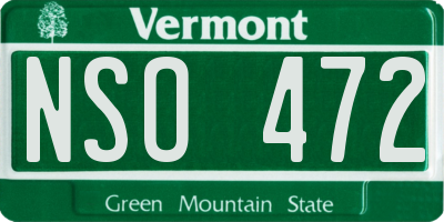 VT license plate NSO472