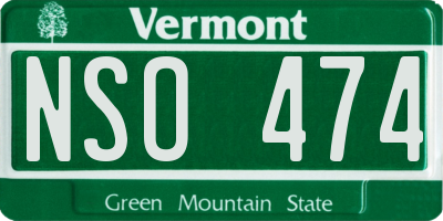 VT license plate NSO474